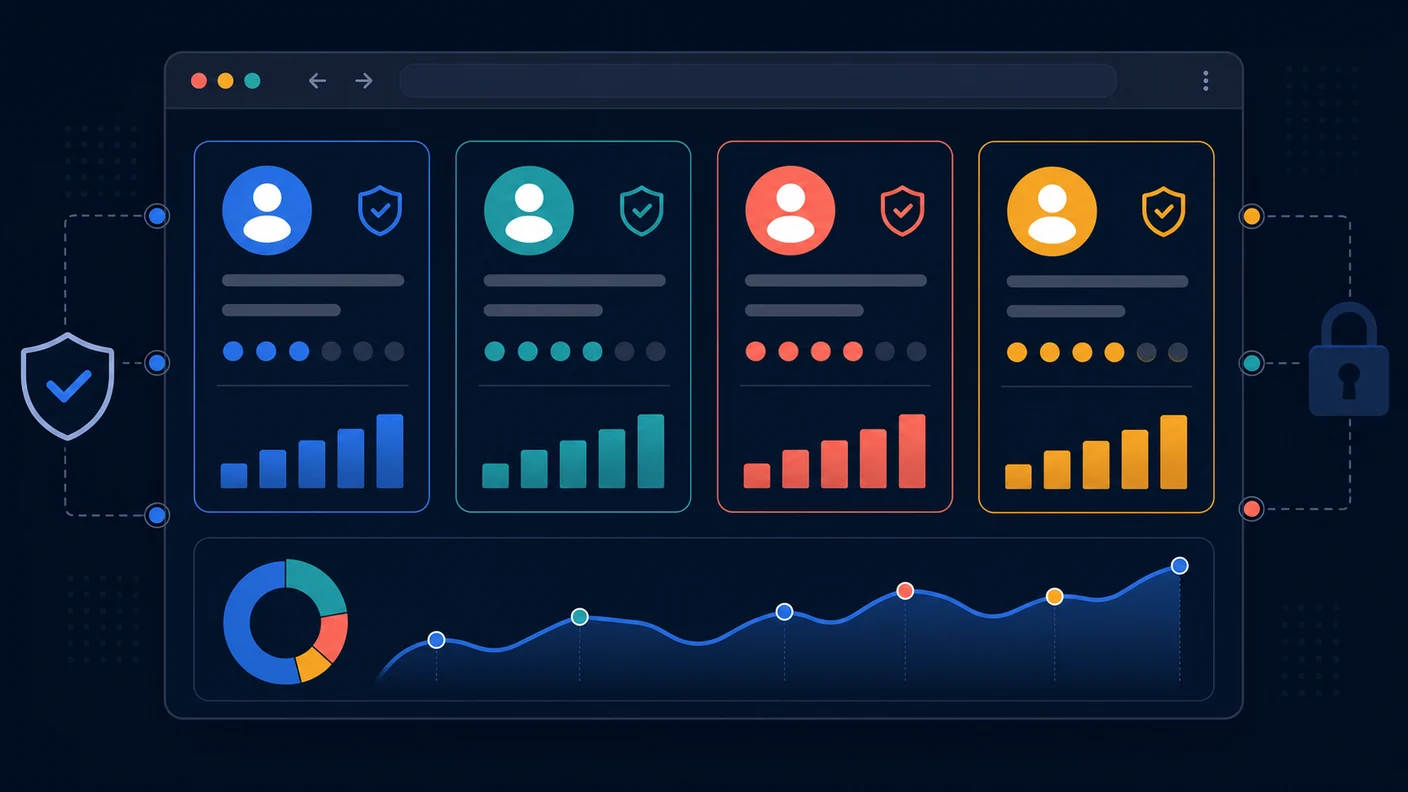Campaign accounts separated by client, region, proxy, and task stage