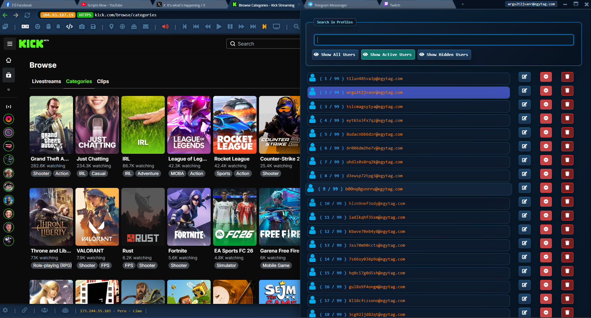 Social Browser Screenshot